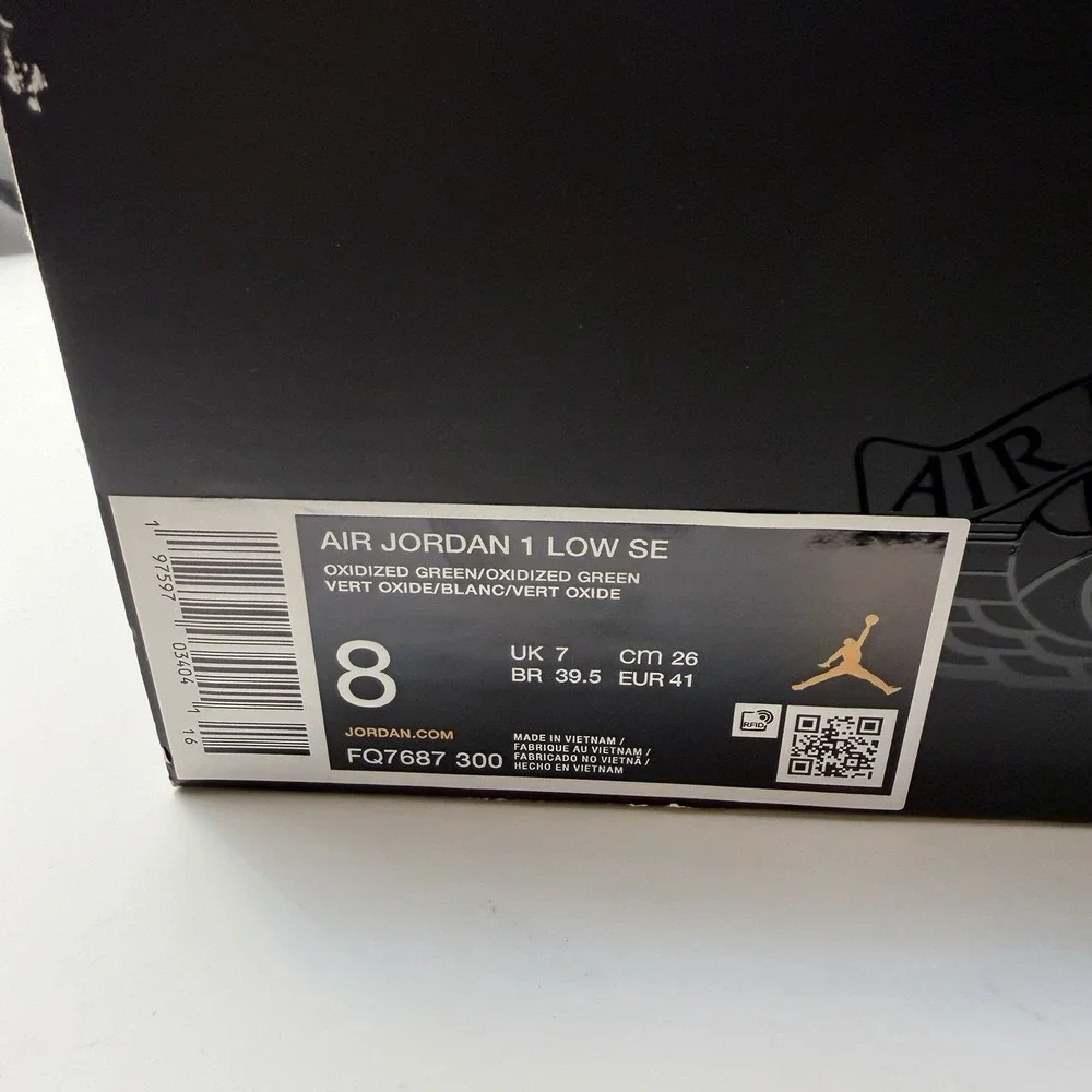 **NEW Nike Air Jordan 1 LOW SE Oxidized Green White FQ7687 300 Men's Sz 8 Shoes - Picture 10 of 10